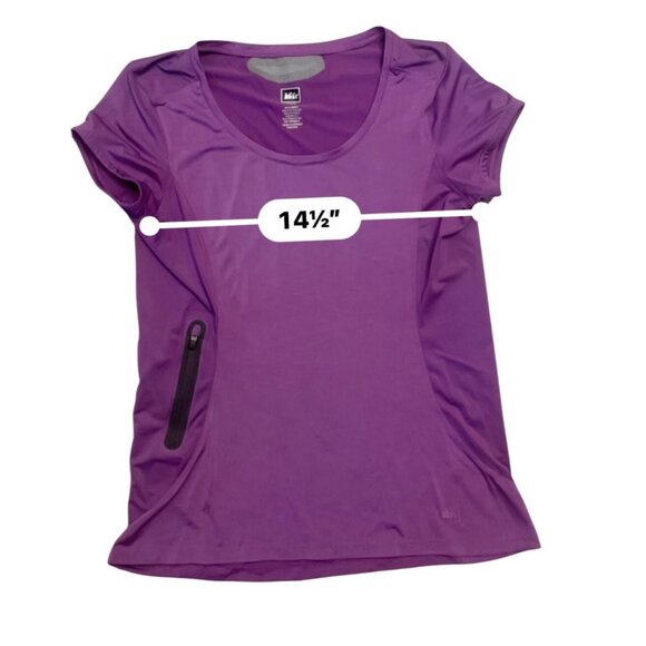 Athleisure Top Mesh Insert Zippered Pocket - Women's S REI Hiking running - Picture 2 of 6